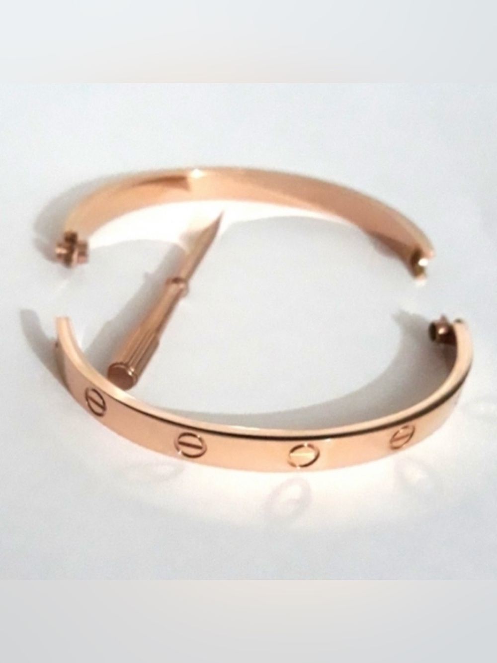 Generic Rose Gold Screw Cuff Bangle Bracelet with Screwdriver - Picture 3 of 6